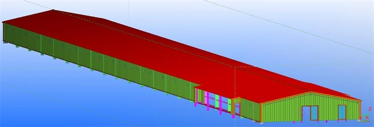 Prefab/Prefabricated Galvanized Metal Frame Sandwich Panel Poultry Farm Building Steel Structure Shed Chicken House for Pig/Cow/Goat/Broiler/Breeder/Layer/Egg