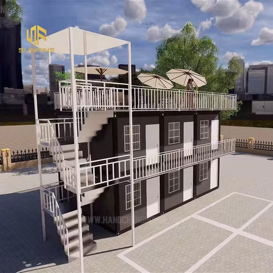 Maison de conteneur préfabriquée de maisons modulaires mobiles préfabriquées de conception moderne professionnelle à 2 étages avec décoration